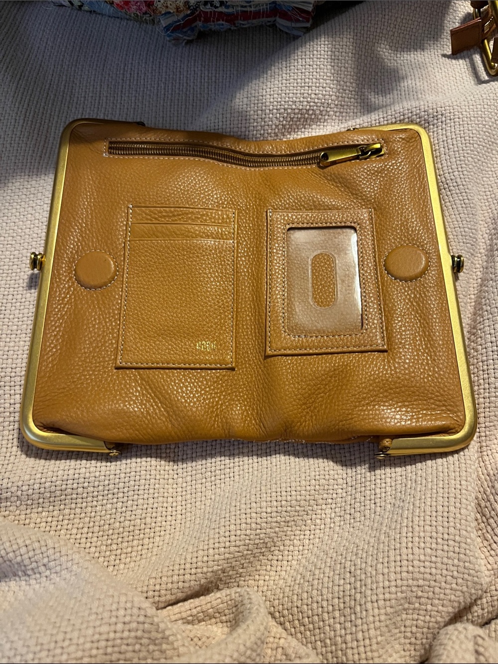 HOBO Leather Frame Clutch Wallet - Tan